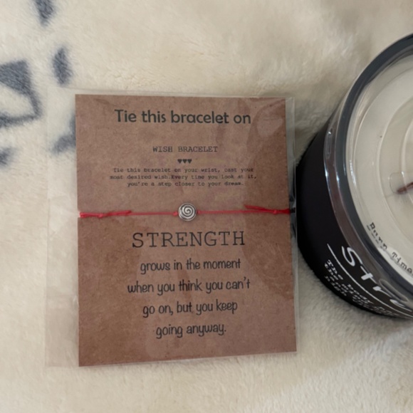 STRENGTH Lot x 2: Matte Black Glass Candle Primitives by Kathy Red Wish Bracelet - Picture 13 of 16